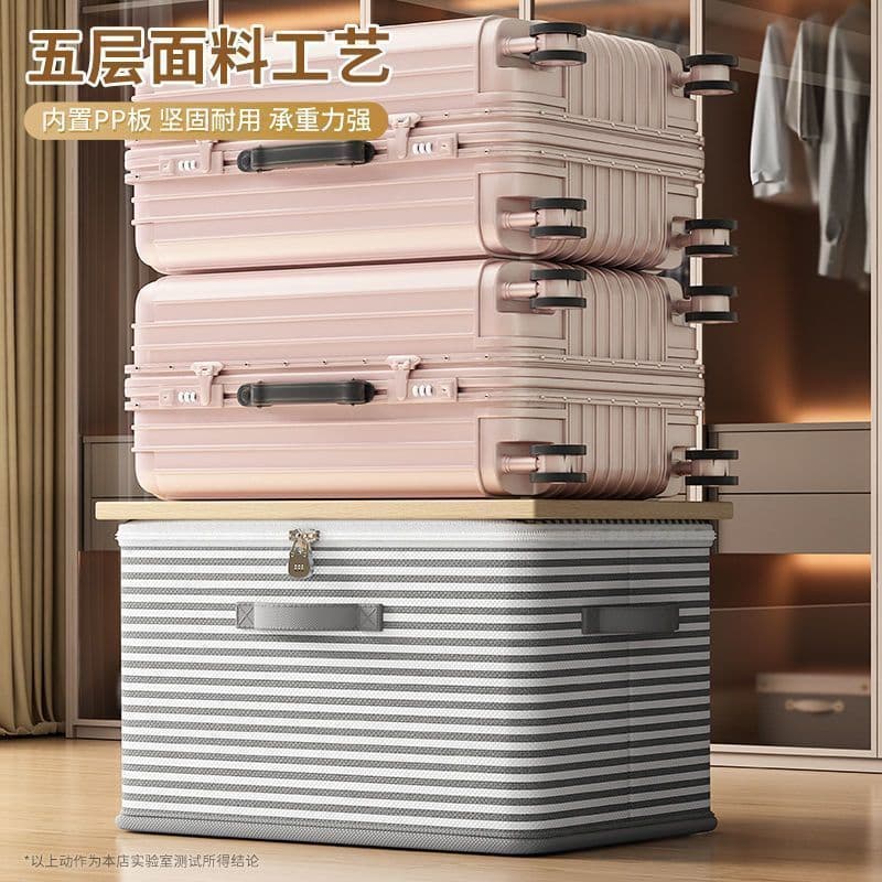 Yiwu ready-made storage box large capacity clothes quilt zipper fabric storage box wardrobe foldable storage box 4