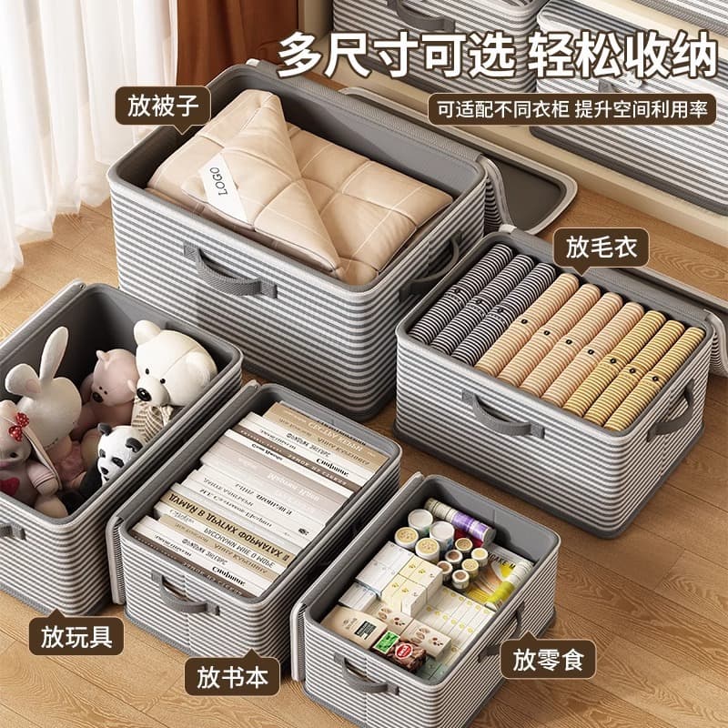 Yiwu ready-made storage box large capacity clothes quilt zipper fabric storage box wardrobe foldable storage box 8