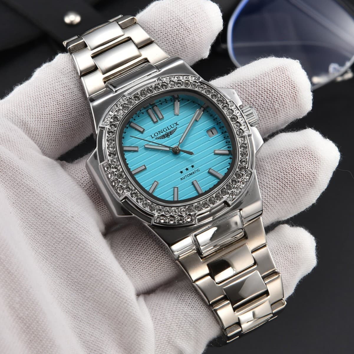 LONGLUX automatic cross-border foreign trade machinery with brick calendar waterproof luminous stainless steel men's luxury watch 2
