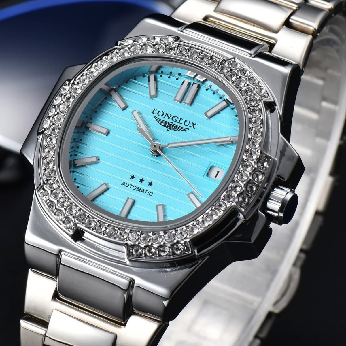 LONGLUX automatic cross-border foreign trade machinery with brick calendar waterproof luminous stainless steel men's luxury watch 4