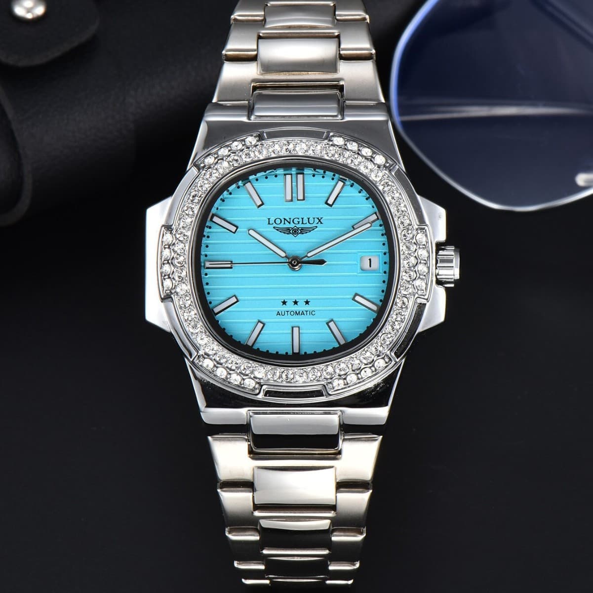 LONGLUX automatic cross-border foreign trade machinery with brick calendar waterproof luminous stainless steel men's luxury watch 6