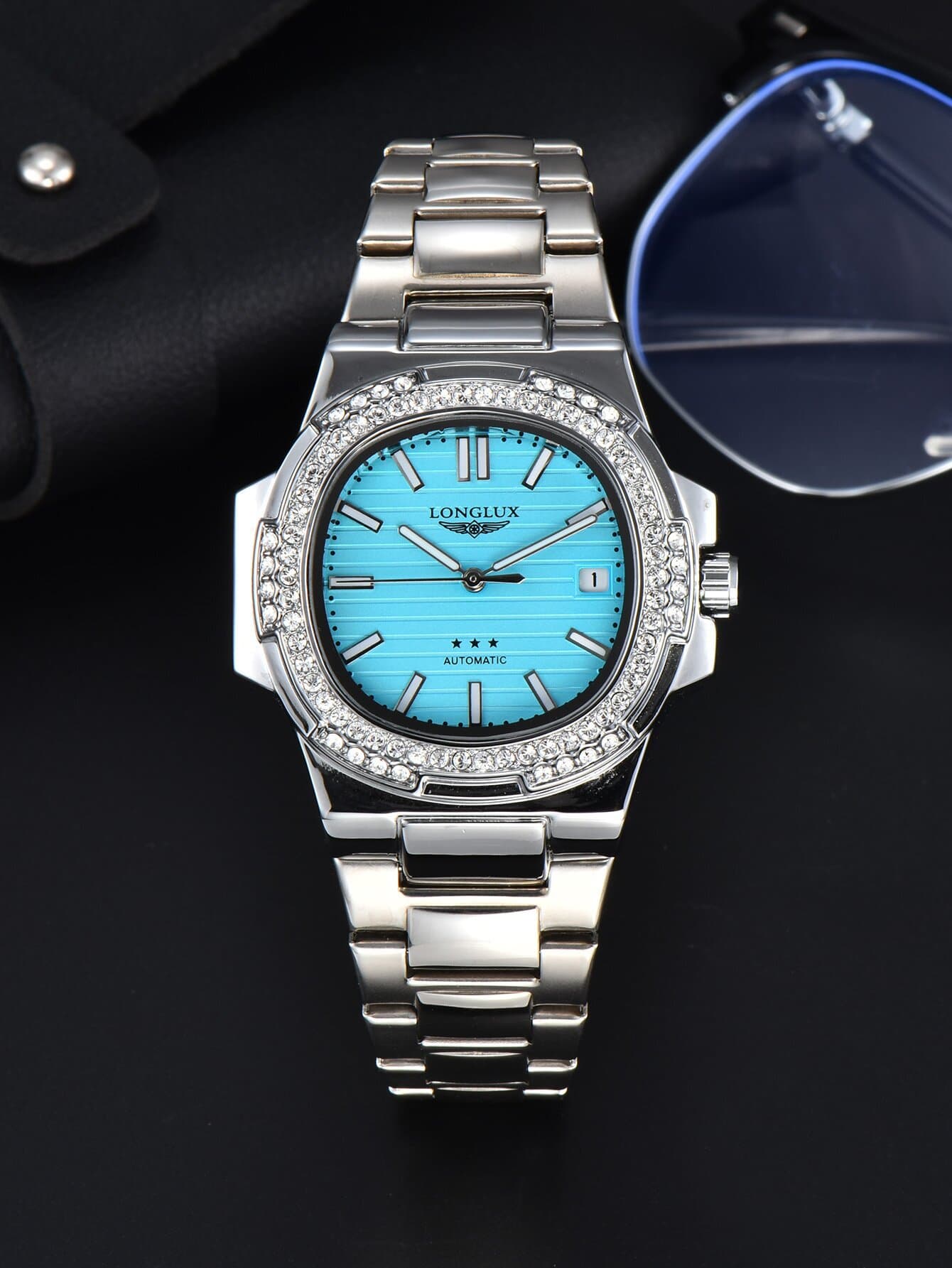 LONGLUX automatic cross-border foreign trade machinery with brick calendar waterproof luminous stainless steel men's luxury watch 8