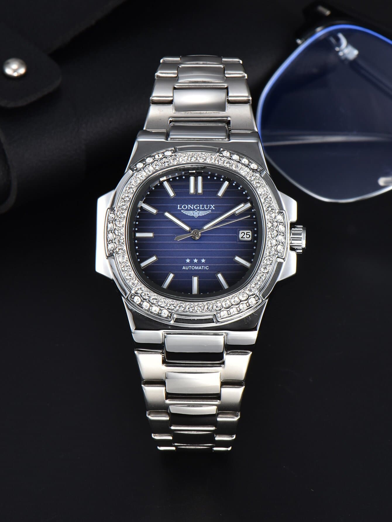 LONGLUX automatic cross-border foreign trade machinery with brick calendar waterproof luminous stainless steel men's luxury watch 9