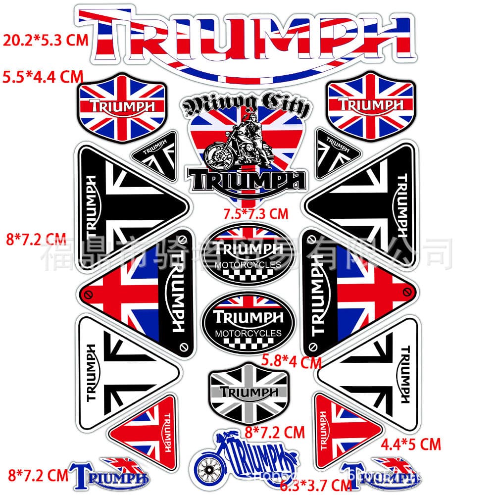 Suitable for Triumph reflective stickers modified retro motorcycle personalized decals decorative helmet waterproof sticker accessories 6