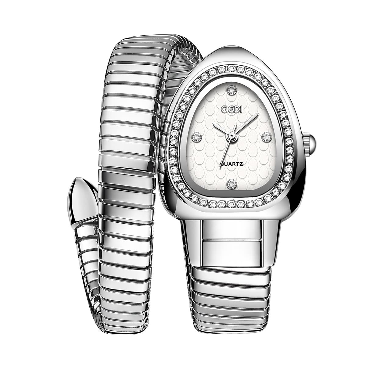 Goldie's new fashionable middle-aged high-end snake head inlaid with diamond gold snake-shaped temperament and high-end women's watch 6