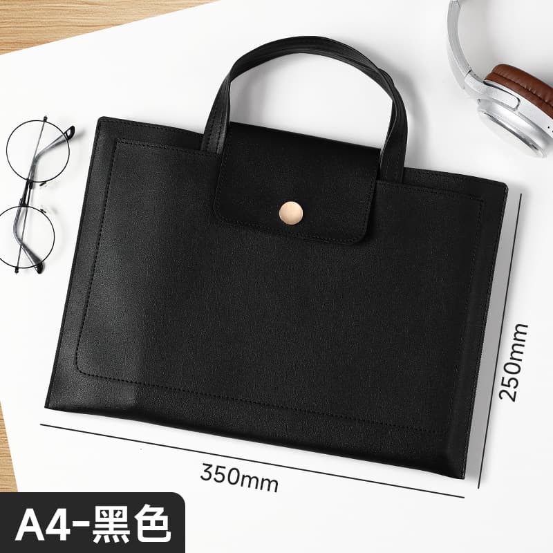 Cross-border a4 leather business document bag portable briefcase conference information bag large capacity file bag custom logo 8