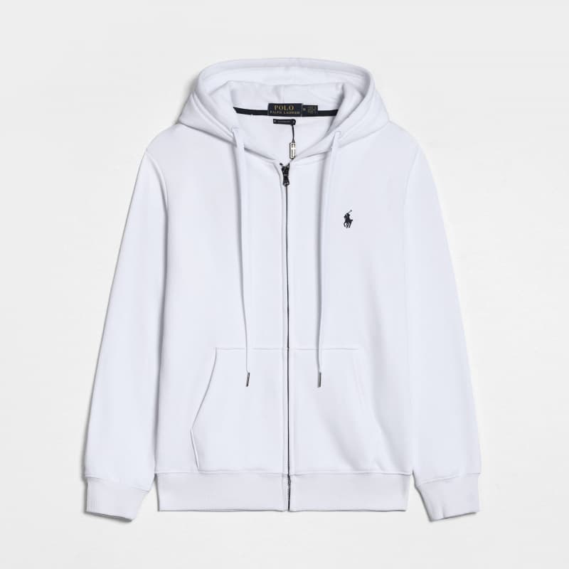 Spring and Autumn Thin Pony Hooded RL Cardigan Solid Color Sweater Embroidered Loose Polo Men's Polo Jacket Source 4