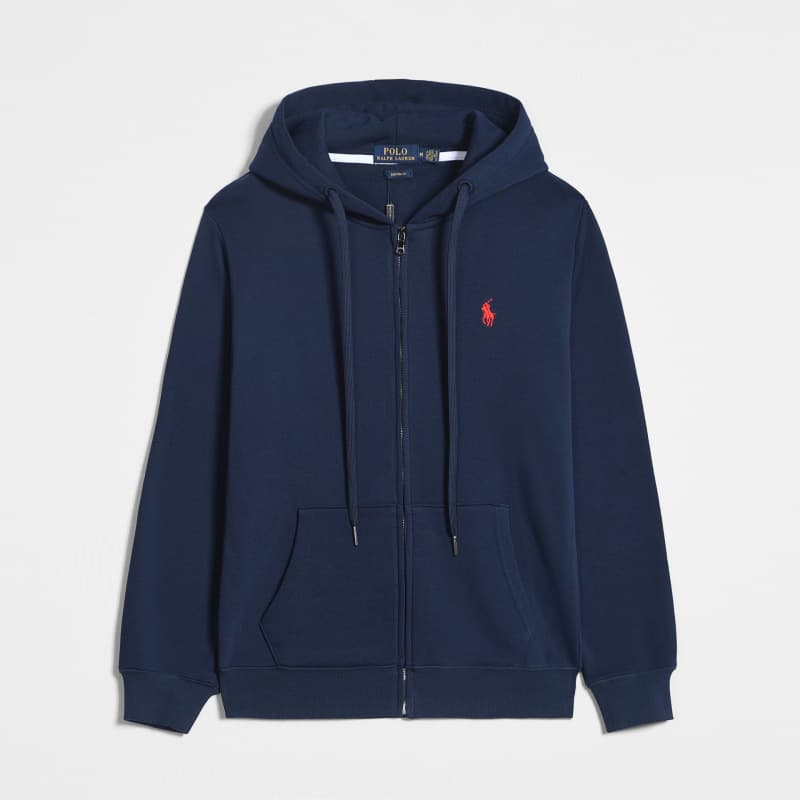 Spring and Autumn Thin Pony Hooded RL Cardigan Solid Color Sweater Embroidered Loose Polo Men's Polo Jacket Source 5
