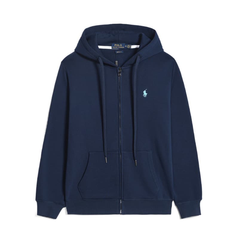 Spring and Autumn Thin Pony Hooded RL Cardigan Solid Color Sweater Embroidered Loose Polo Men's Polo Jacket Source 6