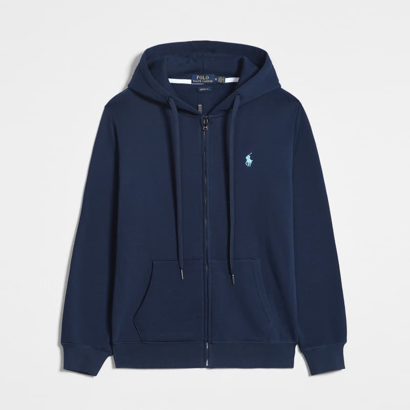 Spring and Autumn Thin Pony Hooded RL Cardigan Solid Color Sweater Embroidered Loose Polo Men's Polo Jacket Source 10