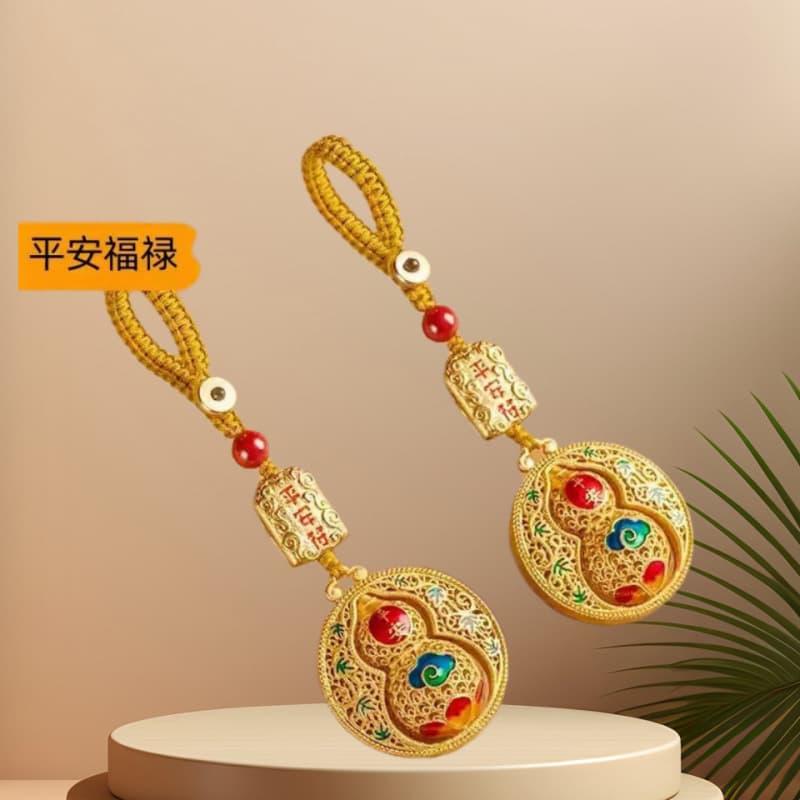 Ancient style safe gourd new national trend car keychain pendant unisex Fulu small gift exquisite keychain 2