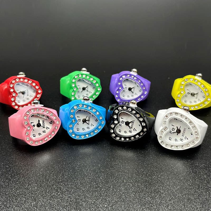 [Ring Watch] Korean style love with diamond trendy best-selling temperament female ring watch directly approved by cross-border foreign trade manufacturers 2