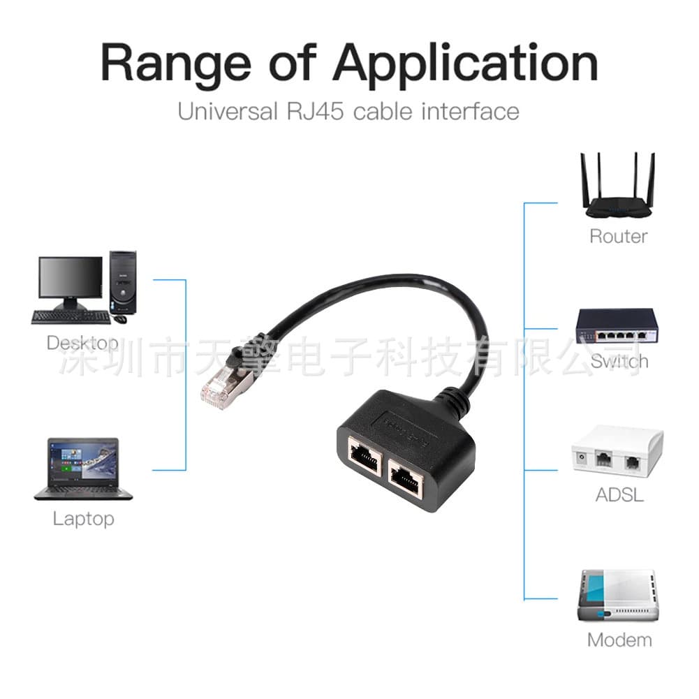 RJ45 one-to-two/three/four network cable splitter RJ45 one-to-three extension cable to one-to-two Ethernet 4