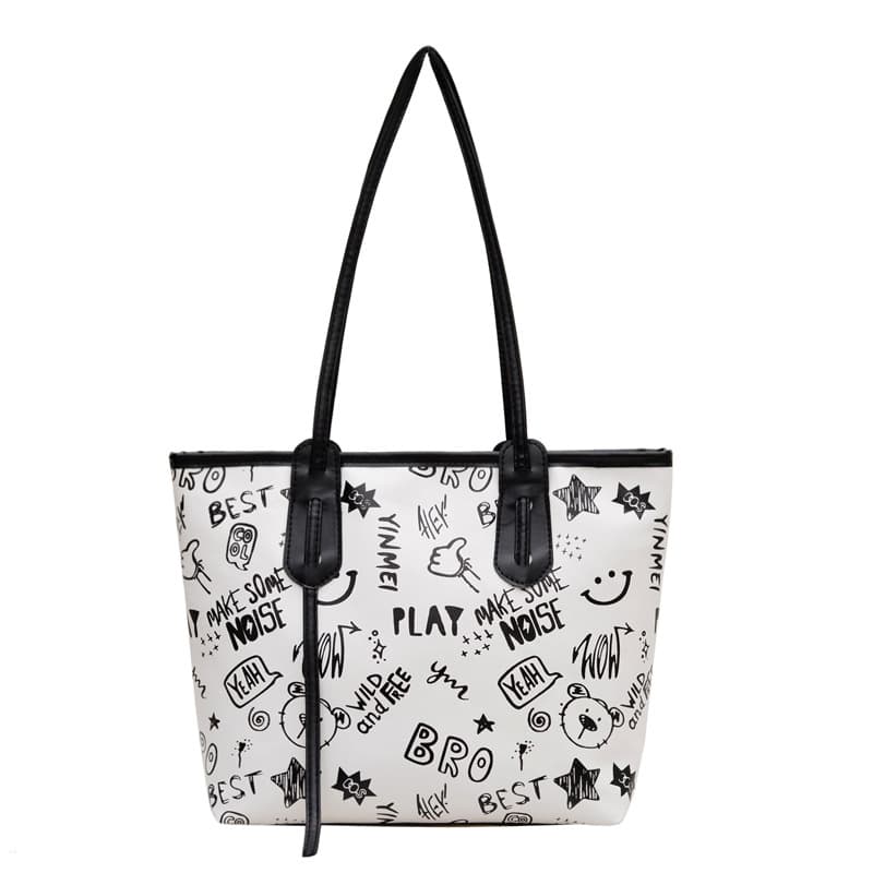 Simple Large Capacity Tote Bag Women's 2025 New Fashion Printed Cross-Border Large Bag Handbag Women's Shoulder Bag 9