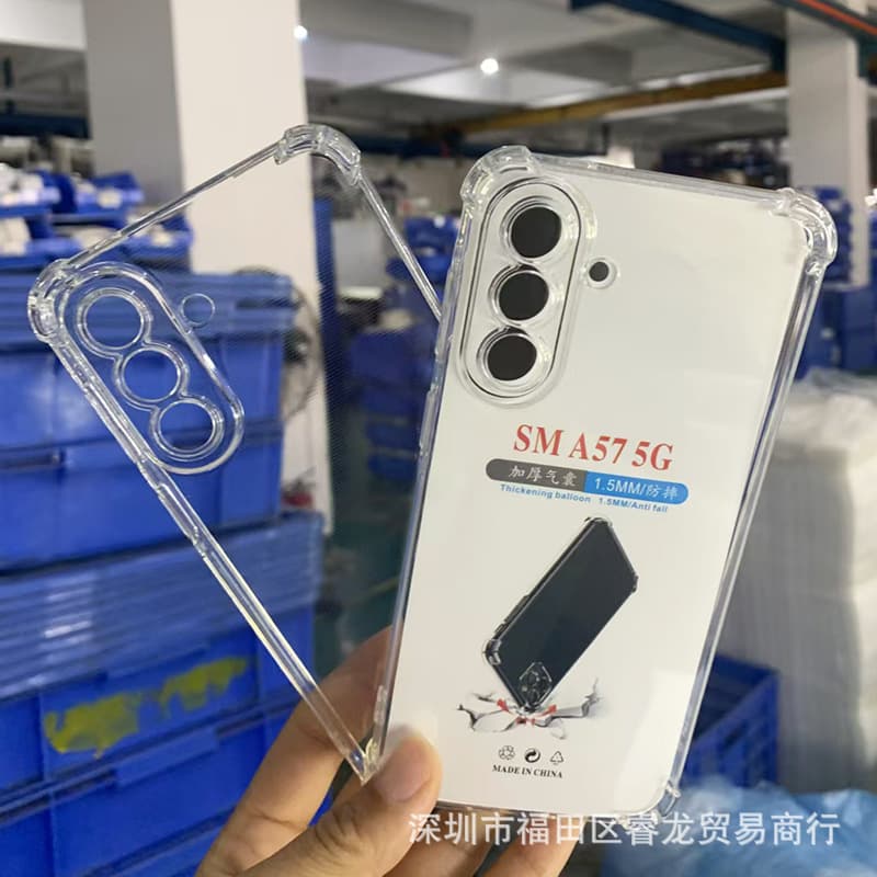 Samsung A57 5G mobile phone case transparent TPU four-corner airbag thickened protective cover A37 anti-fall soft shell all-inclusive applicable 2