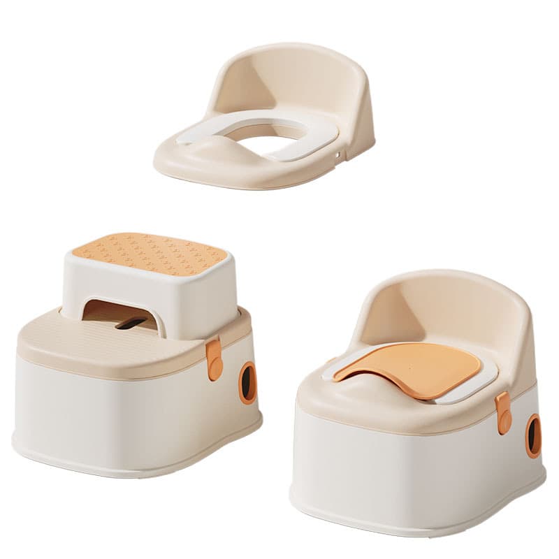 Three-in-one multifunctional children's toilet for boys and girls, splash-proof small toilet, infant and toddler toilet training footstool 6