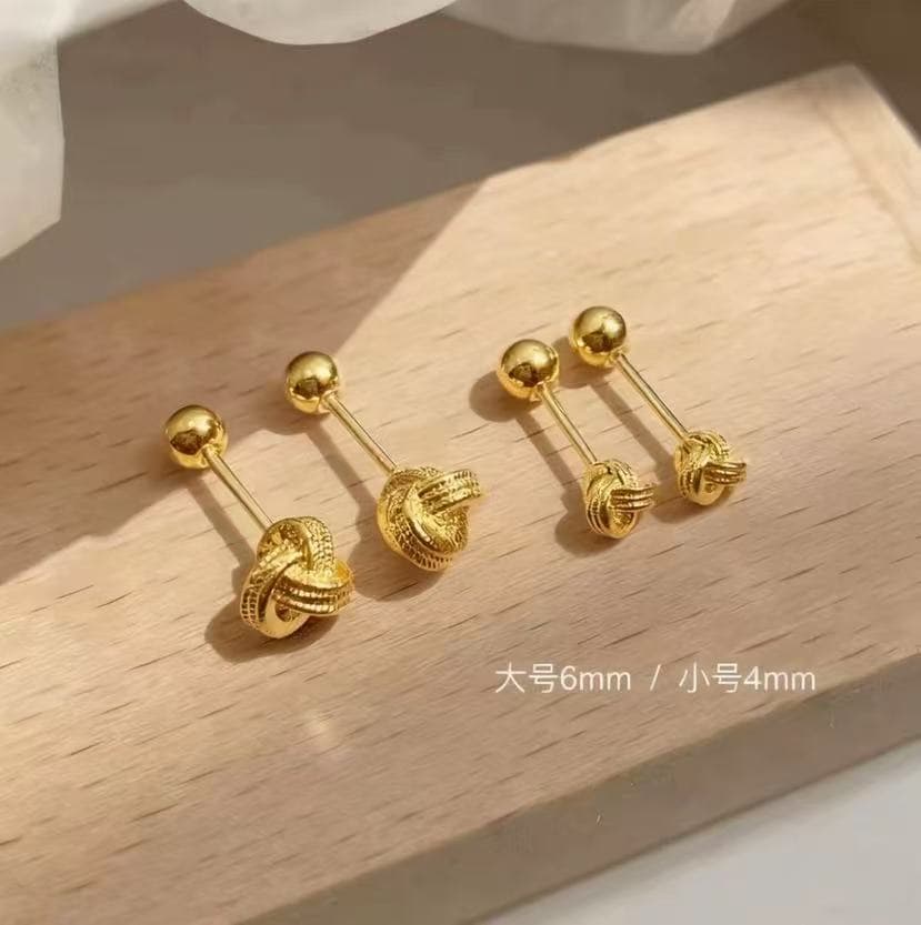 Personalized Ruyi Knot Earrings Free of Ear Blocking Spiral Ear Bone Nails for Women Niche Exquisite Personality Simple Ear Hole Earrings for Women