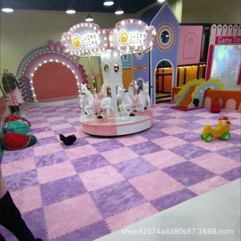 Plush spliced ​​carpet thickened plus velvet foam floor mat large area floor mat bedroom bedside home anti-slip