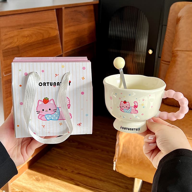 Cartoon cup set, souvenir, practical small gift, employee annual meeting, children's opening gift, birthday gift