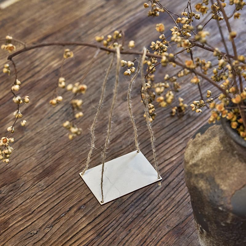 Small wooden swings, decorative flowers, flowerpot, pendant, Christmas decorations, DIY 2