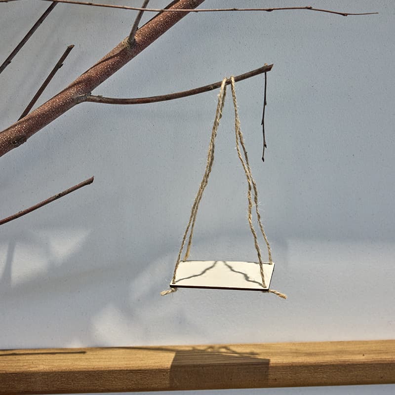 Small wooden swings, decorative flowers, flowerpot, pendant, Christmas decorations, DIY 3