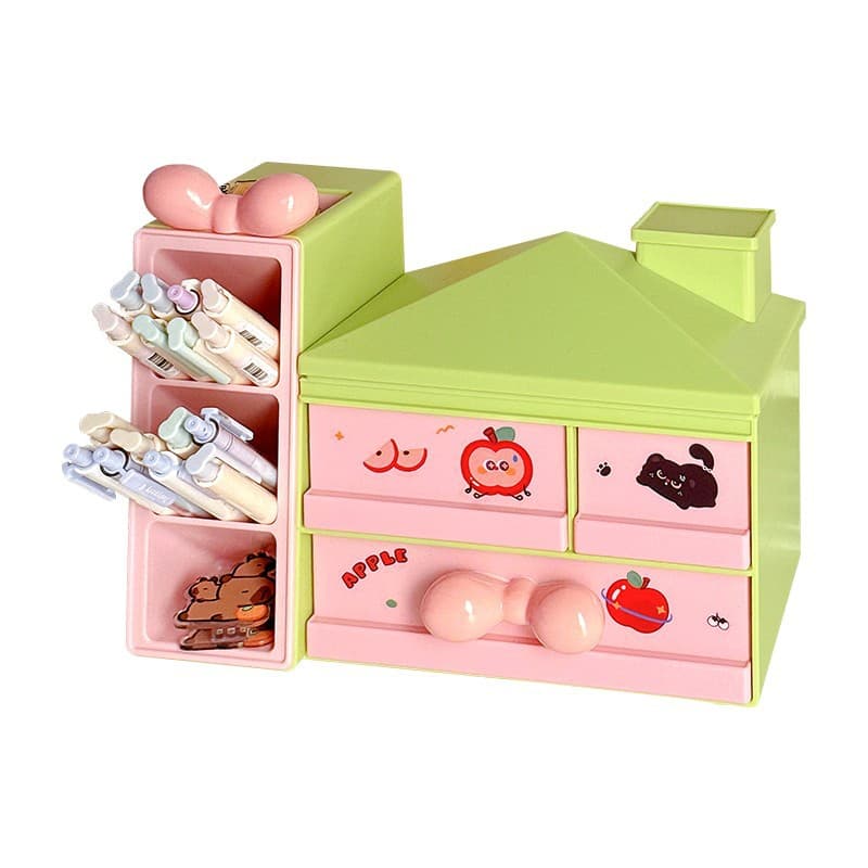 Student desk desk pen holder small debris storage box with lid box desktop storage box drawer-type storage rack 5