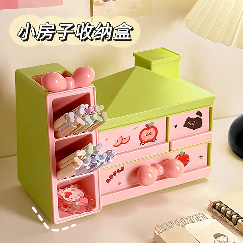 Student desk desk pen holder small debris storage box with lid box desktop storage box drawer-type storage rack
