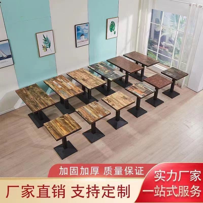Commercial dining table cafe hotel restaurant restaurant table milk tea catering breakfast shop snack fast food dining table and chair combination 4