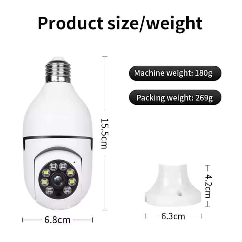 Bulb, monitor for home use, CCTV camera, lights, safe videocamera, 360 degrees, E27 2