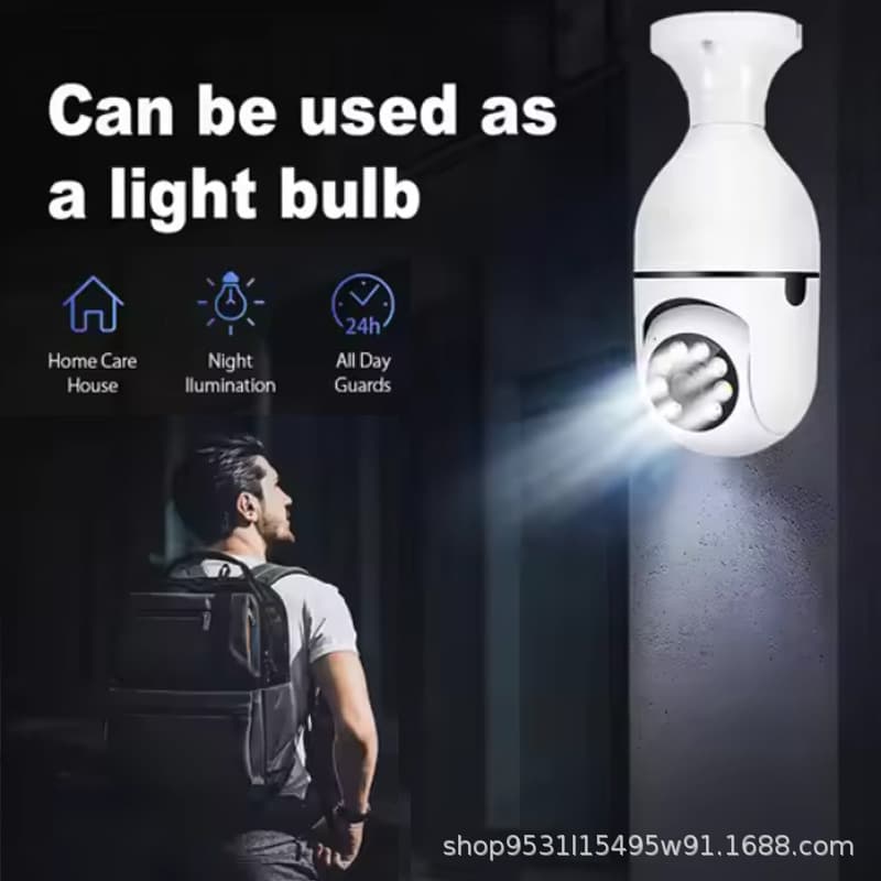 Bulb, monitor for home use, CCTV camera, lights, safe videocamera, 360 degrees, E27