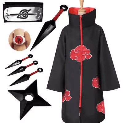 Naruto Red Cloud Robe Itachi Ninja Akatsuki Organization Cloak Cos Clothing Peripheral Cosply Cosplay 2
