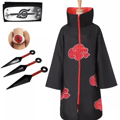 Naruto Red Cloud Robe Itachi Ninja Akatsuki Organization Cloak Cos Clothing Peripheral Cosply Cosplay 3