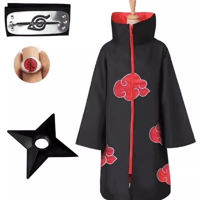Naruto Red Cloud Robe Itachi Ninja Akatsuki Organization Cloak Cos Clothing Peripheral Cosply Cosplay 5