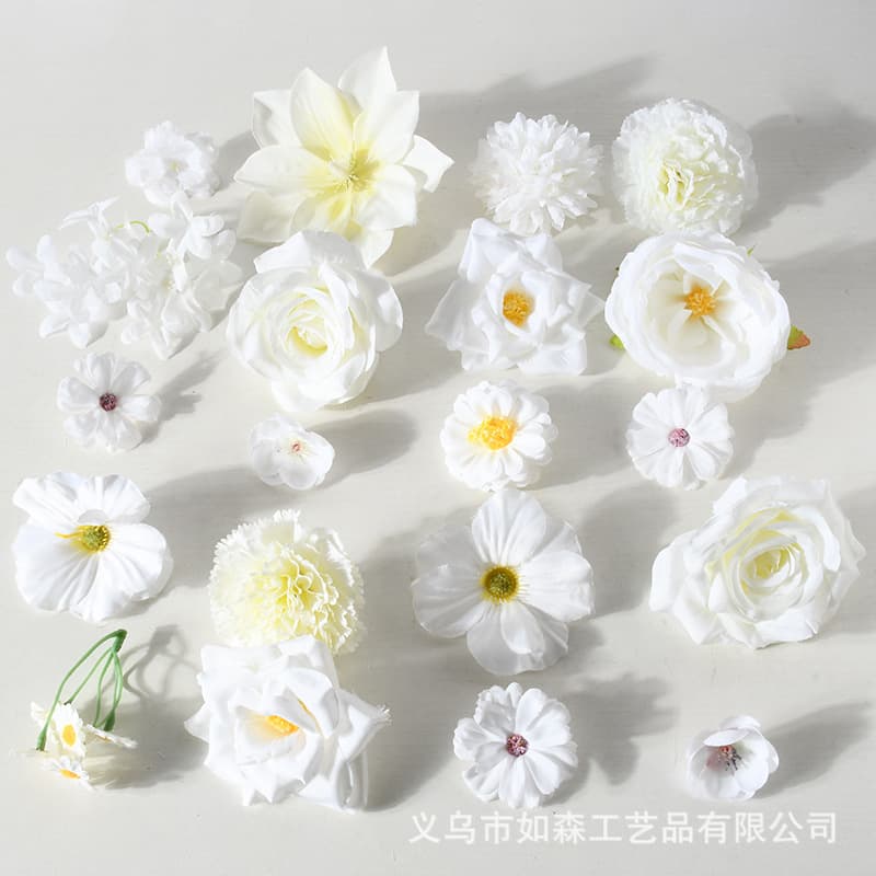 White hair accessory handmade, accessories, wide color palette, flowered, DIY 3