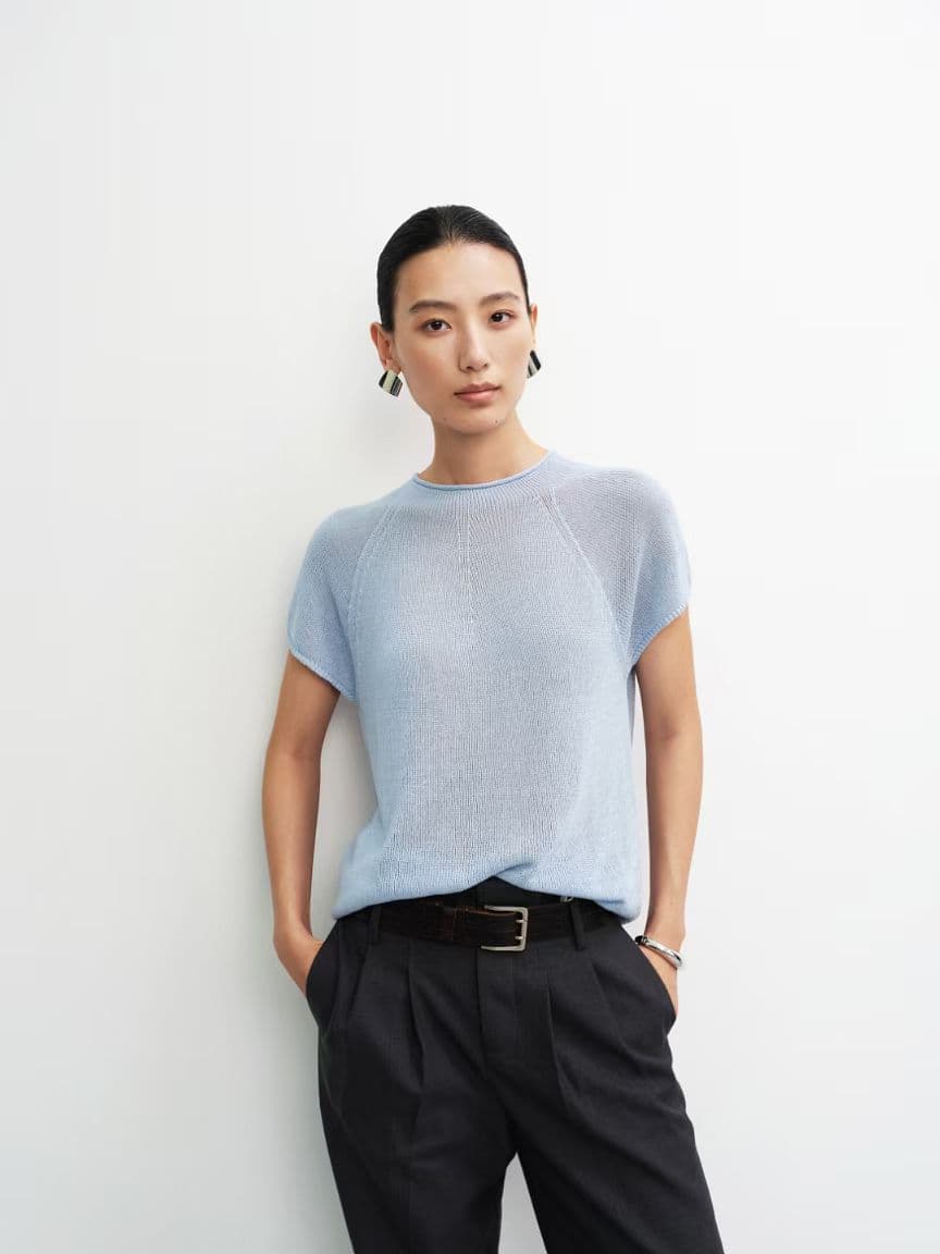 Import minimalistic respiratory knitted breathable sweater 3