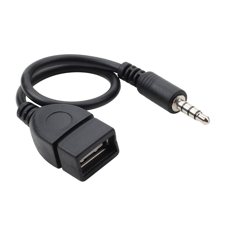 Car AUX audio cable 3.5mm to USB card reader mobile phone U disk car OTG audio cable car conversion cable 2