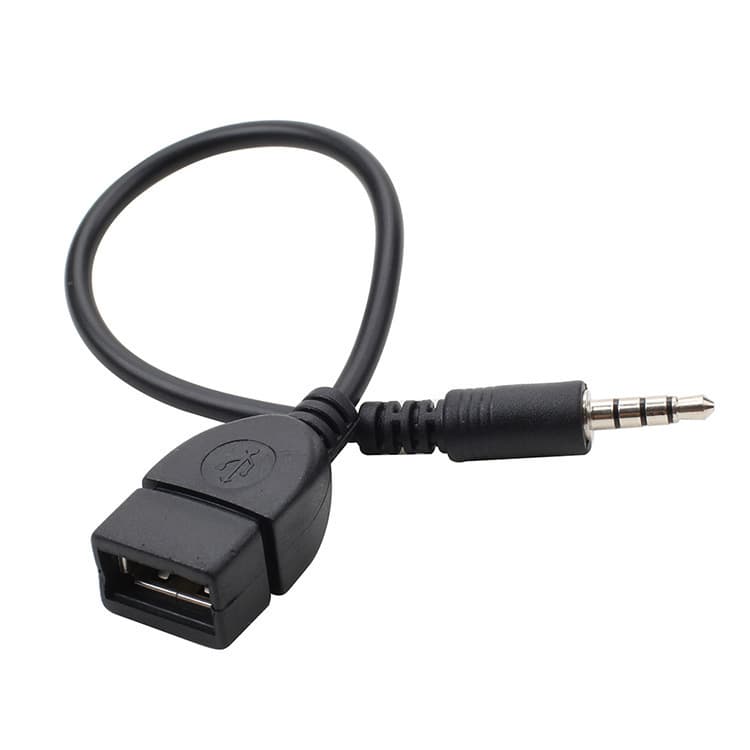 Car AUX audio cable 3.5mm to USB card reader mobile phone U disk car OTG audio cable car conversion cable