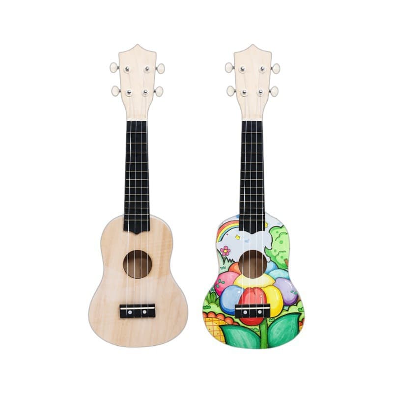 Ukulele with a score, wooden guitar, painted musical instruments, toy, DIY, graffiti 5
