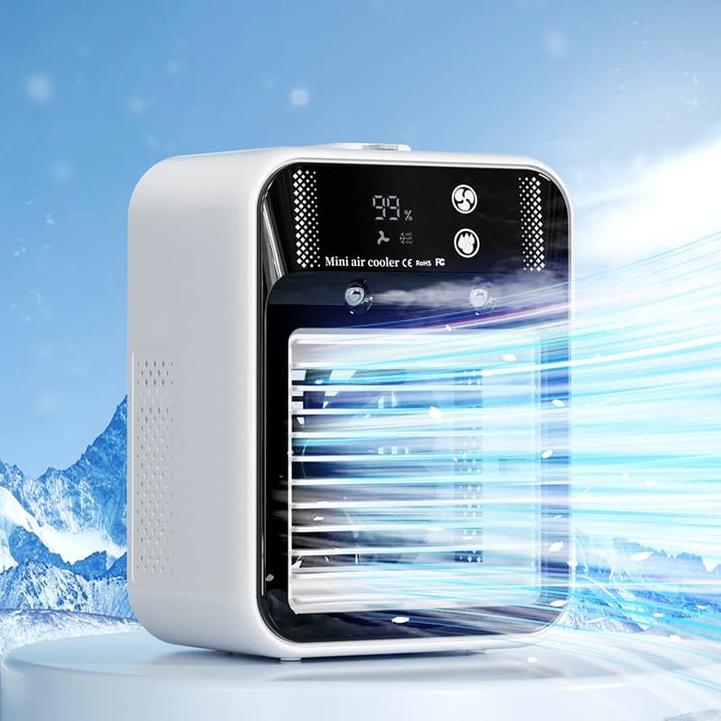Cross-border cooling fan refrigeration spray humidification electric fan USB charging portable mobile mini air conditioner dormitory office 4