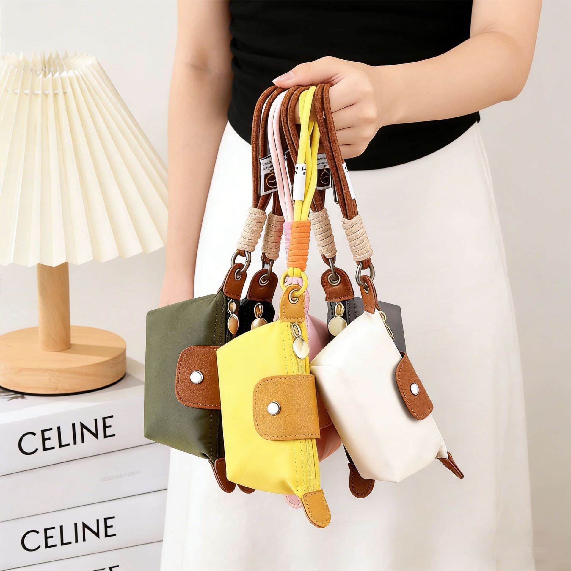 Nylon small wallet for men and women, small bag, car keys, lipstick, organizer bag, headphones, equipment bag, pendant 4