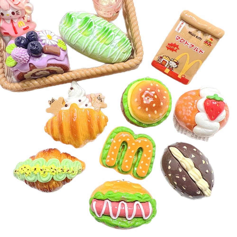 Three dimensional food play with accessories, cream hair accessory, hair rope, pendant, DIY 5