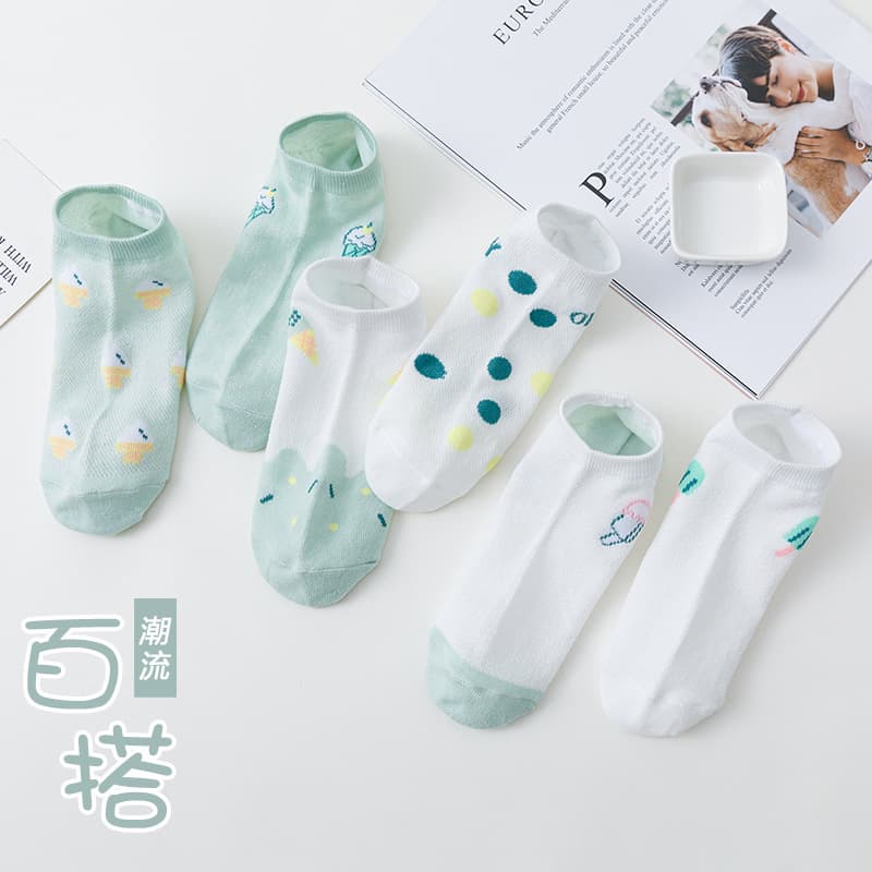 Cute cartoon socks, invisible pack, Terylene Cotton, Birthday gift 4