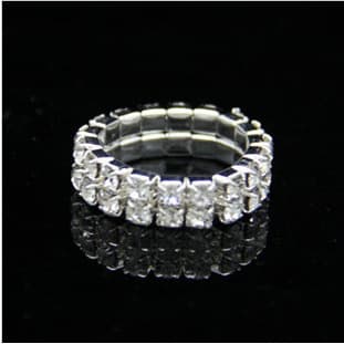 Fashionable elastic ring, Korean style, diamond encrusted, for beloved