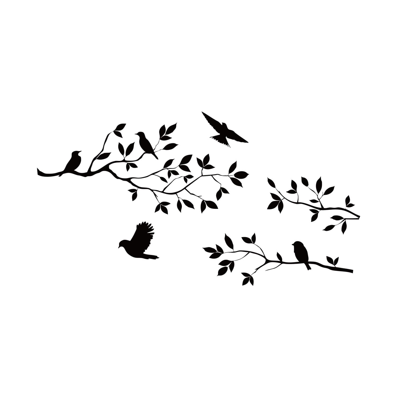 Branch bird wall sticker removable bedroom living room TV background decorative wall sticker ZY8208 TV wall decoration 5