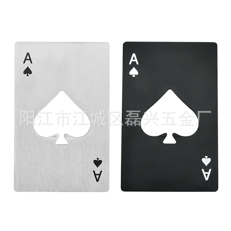 Bottle opener, playing cards stainless steel, Soda 5