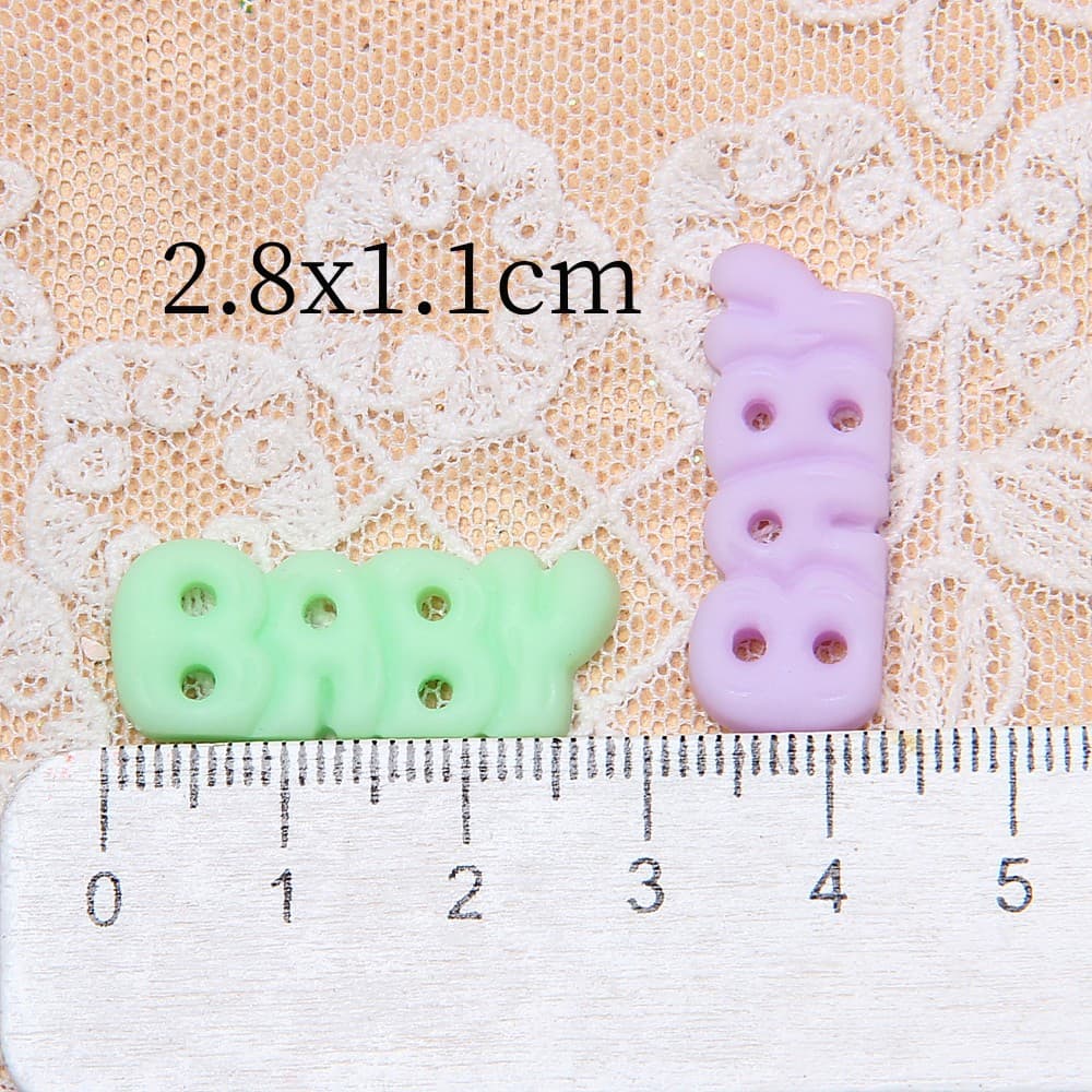 Cream accessories with letters, hair accessory, handle, phone case, DIY, English 3