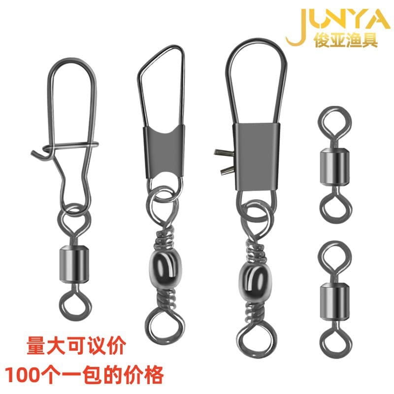 100 pieces in a pack B-shaped connector swivel fishing gear accessories figure 8 ring pin fishing accessories 8 figure ring wholesale