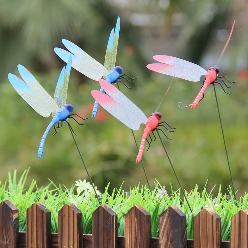 Simulation Dragonfly Home Decoration Wall Patch Background Garden Vase Flower Pot Garden Art Decoration Color Poor Pingli Dragonfly 2