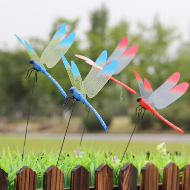 Simulation Dragonfly Home Decoration Wall Patch Background Garden Vase Flower Pot Garden Art Decoration Color Poor Pingli Dragonfly 3