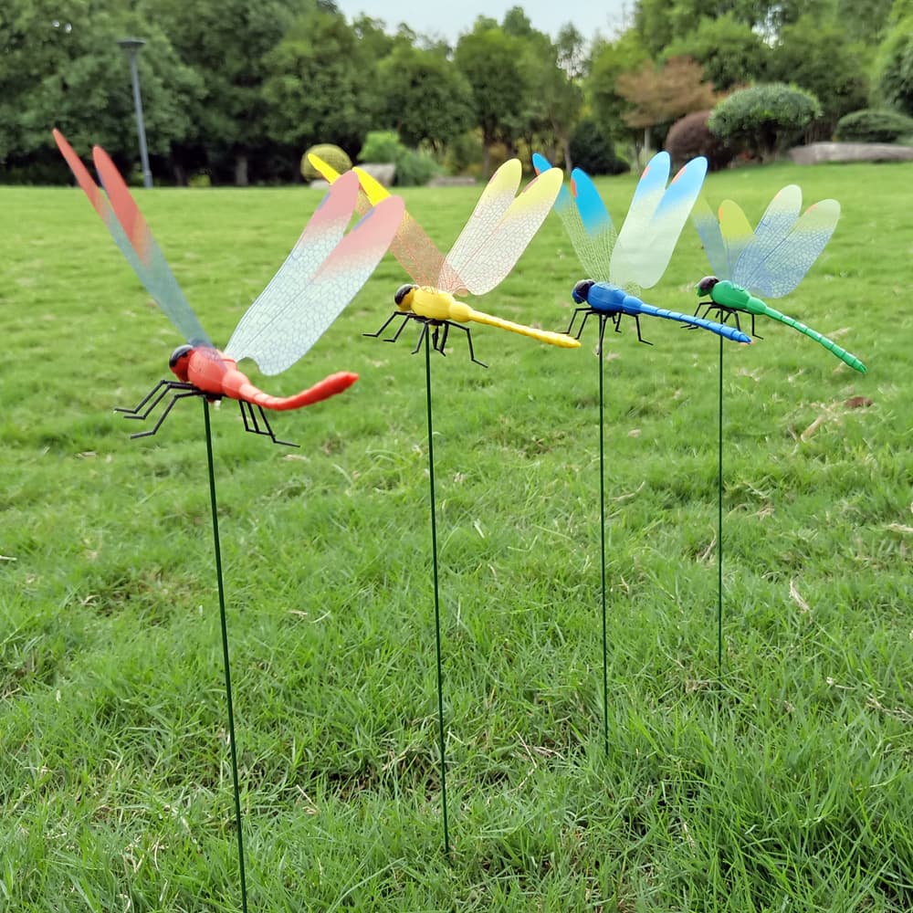 Simulation Dragonfly Home Decoration Wall Patch Background Garden Vase Flower Pot Garden Art Decoration Color Poor Pingli Dragonfly 5